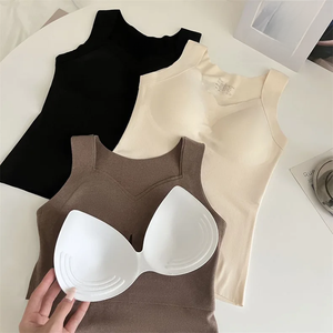 Chaleco sin mangas para mujer Sujetador superior Logotipo personalizado Nuevo estilo Tallas grandes Sujetador de tubo sin costuras Envoltura en el pecho Hermoso encaje Espalda Camisolas - Product Image 2