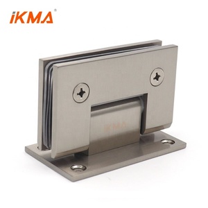 Gen037 góc bên phải chải Niken 90 độ 3/8 "đến 1/2" (10 đến 12mm) Kính để tường đầy đủ trở lại tấm vòi hoa sen cửa pivot bản lề - Product Image 1