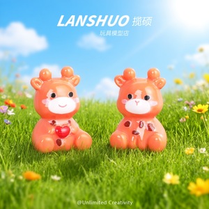 Lanshuo - Juego de Adornos de Resina de Ciervo de Dibujos Animados en Miniatura 3D para Manualidades, Adornos de Escritorio, Accesorios de Resina Epoxi Plástica - Product Image 3