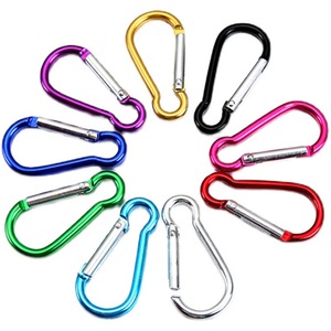 Mosquetón de aluminio pulido tipo D, gancho para llavero de viaje al aire libre, accesorio de pesca, color aleatorio - Product Image 3