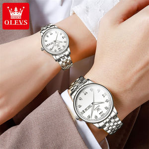 5525 Luxury New Fashion Couple <b>Watches</b> <b>Waterproof</b> Luminous Quartz Original Top Brand Stainless Steel Lovers Wristwatches - Product Image 5