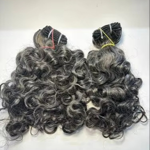 ผมแท้สีเทาแบบดับเบิ้ลดรอว์น  ต่อผมธรรมชาติคุณภาพดีที่สุด  ราคาขายส่ง - Product Image 1