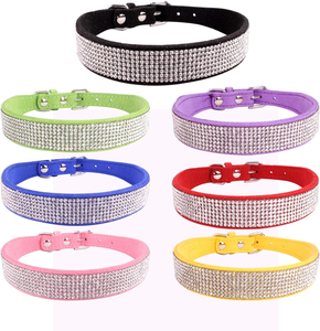 <span class=keywords><strong>Collar</strong></span> de perro de cuero PU con diamantes de imitación completos de lujo Premium Bling Crystal Glam ajustable personalizado <span class=keywords><strong>Collar</strong></span> para mascotas <span class=keywords><strong>Collar</strong></span> brillante para cachorros - Product Image 4