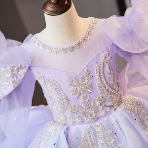 S1581R 2026 New Princess Gentle fairy Temperament Elegant Trailing Flower Girl <b>Dress</b> - Product Image 4