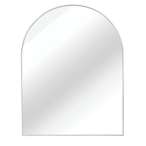 กระจกติดผนังทรงโค้งกรอบโลหะสีเงิน ขนาด 30x40 นิ้ว สำหรับห้องน้ำ - Product Image 5