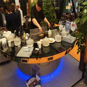 1.7M semi-circular Gas Teppanyaki Grill Table Use In Restaurant