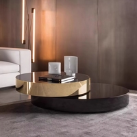 Table basse ronde rotative moderne et minimaliste de luxe léger, table combinée circulaire créative, adaptée aux petits et grands salons