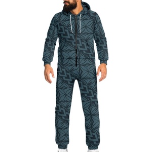 Tuta da <span class=keywords><strong>uomo</strong></span> e donna stile sportivo polinesia fiori di ibisco stampa tuta con cappuccio con cerniera abbigliamento Unisex - Product Image 1