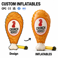 Mascotte gonflable personnalisée Poulet frit Promotion des magasins de restauration rapide Matériel PVC Oxford Polyester Publicité gonflable