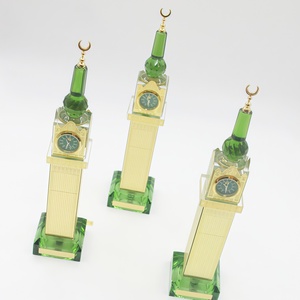 Torre del Reloj Real Saudí, Recuerdo de Cristal, con Base de Cristal, Funciona con Pilas, Pequeña y Grande, Duradera, Decoración para el Hogar/Oficina - Product Image 1