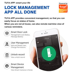 Serrures de <span class=keywords><strong>porte</strong></span> intelligentes en gros pour usine avec sonnette, <span class=keywords><strong>verrouillage</strong></span> <span class=keywords><strong>automatique</strong></span> à la fermeture, serrure électronique noire pour la maison - Product Image 4