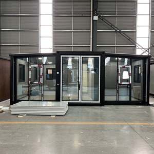 Maison conteneur préfabriquée en acier à double aile extensible, 2 chambres, villa moderne <span class=keywords><strong>de</strong></span> luxe, hôtel extérieur, bar, cuisine - Product Image 4