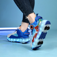 Chaussures à roulettes à quatre roues avec logo personnalisé pour enfants patins à roues alignées lumineux avec transfrontalier durable et léger pour les enfants