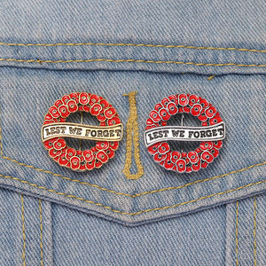 Hatırlama günü emaye Pin unutmak diye askerler arkadaşlar için kırmızı haşhaş çiçeği broşu yaka rozeti takı hediye - Product Image 1