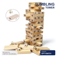Jeu de construction de tours en blocs de bois EPT |   Ensemble de blocs |   Jeux de société pour enfants et familles |   Petits cadeaux de Noël