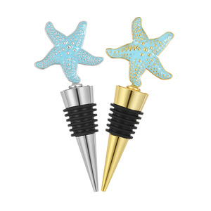 Starfish Shaped <b>Wine</b> Stopper Gold And Silver Alloy Bottle Sealer For Red <b>Wine</b> Party Gift - Product Image 3