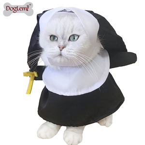 Hochwertige Polyester-Hunde mäntel Custom ized Classic Animal 'Nun' Design für Winter Frühling Halloween Haustier Dekorationen-Großhandel - Product Image 4