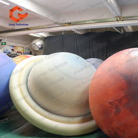 Ballon gonflable géant Saturne avec éclairage LED, globe planétaire gonflable Terre Lune Mars Système solaire pour décorations