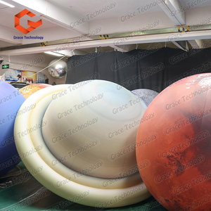 Ballon gonflable géant Saturne avec éclairage LED, globe planétaire gonflable Terre Lune Mars Système solaire pour décorations - Product Image 2