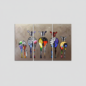 Banksy Zebra Canvas Art : Design d'art pop graffiti imprimé, lot de 3 toiles - Product Image 2