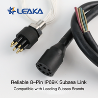 Conector Subacuático Compatible con SubConn de 8 Pines, Cable Macho-Hembra, IP69K, Hermético, Chapado en Oro, Conector Circular Submarino para Aguas Profundas