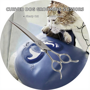 Tijeras Curvas de Peluquería Canina CNC Premium de 7.5 Pulgadas, Acero Inoxidable Cobalto Japonés VG10, Tijeras para Mascotas Afiladas y Prácticas - Product Image 2