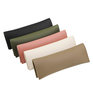 Estuche para gafas de cuero rosa, estilo femenino, organizador de gafas minimalista estilo Muji, bolsa plegable con botón a presión para estudiantes. - Product Image 1