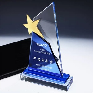 Trofei in Cristallo K9 Personalizzati con Logo Souvenir Premio Artistico Personalizzato in Metallo Bronzo <span class=keywords><strong>Stella</strong></span> Occidentale per Aziende - Product Image 2