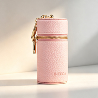 Boîte de rangement de maquillage de beauté personnalisée avec logo, mini porte-clés, ensemble d'emballage, étui de voyage en cuir pour rouge à lèvres et pinceaux de maquillage pour sac à main
