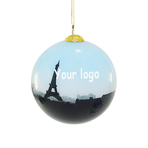 Boule de Noël en verre peinte à la main personnalisée, impression de logo, décoration d'arbre, OEM <span class=keywords><strong>CGA</strong></span> BO-0140, style romantique, personnalisable - Product Image 1