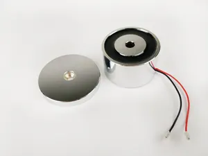 قفل كهرومغناطيسي مغناطيسي كهربائي بباب واحد 12 فولت 24 فولت تيار مستمر للتحكم في الوصول بشكل دائري 50 Force - Product Image 4