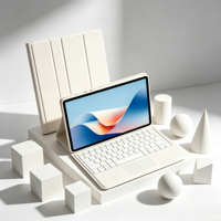 Étui de clavier antichoc en cuir PU bleu compatible avec iPad 10.9 2022, pavé tactile détachable et support pour stylet
