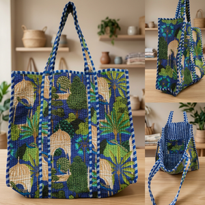 Tote <b>Bag</b> Women Shopping <b>Beach</b> Casual Carry Indian Traditional Ethnic Luxury Open Washable Cotton Handbag - Product Image 3