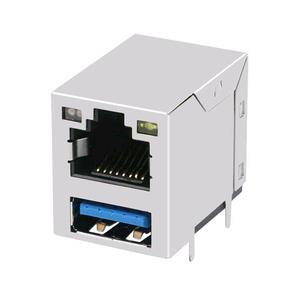 JFM38U14-B313-4F กิกะบิตแม่เหล็กแบบบูรณาการ RJ45 + USB 3.0 Combo Connector - Product Image 3