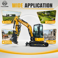 Mini-excavatrice haut de gamme FULCORE de 3,7 tonnes avec chenilles en acier en option, mini-excavatrice silencieuse et écologique pour les projets de jardinage