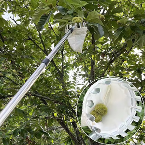 Qi Yun cueilleur <span class=keywords><strong>avec</strong></span> poignée outil de cueilleur de fruits télescopique sac en tissu en acier inoxydable pince à fruits panier de cueilleur de fruits - Product Image 6