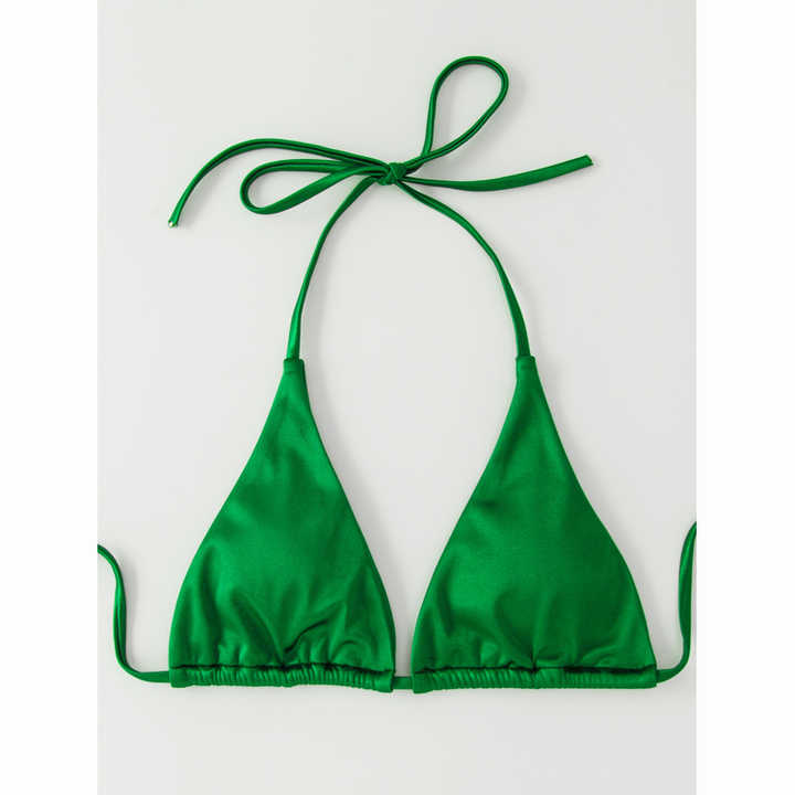 simple basic solid color sexy two piece bikini 2025 new backless three