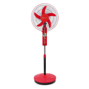 Ventilador de pie solar y LED clásico de 16 \ ", 12V CC, recargable con control remoto para uso doméstico en exteriores, oficina, Material plástico - Product Image 1
