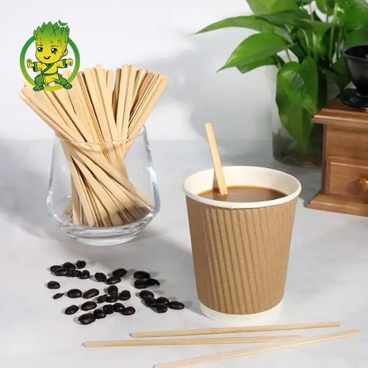 Перерабатываемая биоразлагаемая Экологически чистая одноразовая деревянная палочка для кофе по заводской цене
