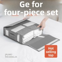 Boîte de rangement pour draps de lit et vêtements, anti-poussière, pliable, empilable, moderne, minimaliste, organisateur de placard de chambre à coucher, lot de quatre pièces