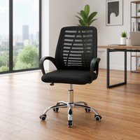 Chaise de bureau à dossier mi-haut en maille avec roulettes souples et réglage en hauteur pour espace de travail à domicile Philippines