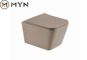<span class=keywords><strong>Toilette</strong></span> murale <span class=keywords><strong>contemporaine</strong></span> en céramique beige mat kaki noir mat avec design sans rebord Salle de bain élégante <span class=keywords><strong>Toilette</strong></span> WC - Product Image 4