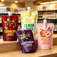 Pochette souple alimentaire avec bec verseur pour jus, thé, vin, sucre, aliments pour animaux, gelée, eau, emballage brillant, sac liquide en plastique réutilisable