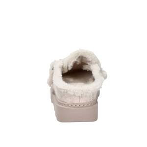 Pantoufles d'hiver pour femmes, beige, en fourrure, sabots d'intérieur, douces et confortables, chaussures de maison - Product Image 4