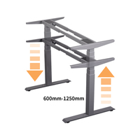 Scrivania Regolabile in Altezza a 3 Livelli con Doppio Motore OEM - Postazione di Lavoro Elettrica Sit-Stand con Capacità di Carico di 120kg per Progetti d'Ufficio