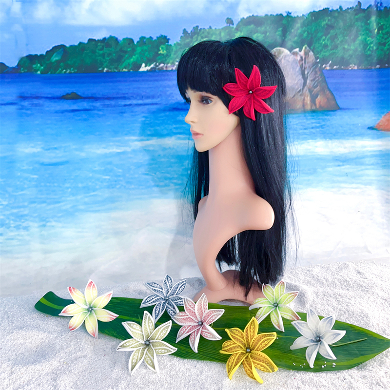 High Quality Artificial Velvet Plumeria Hawaiian