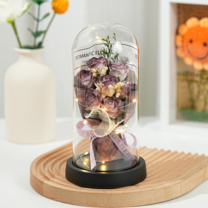 Hoa hồng bất tử bó hoa thủ công mới trong lọ thủy tinh quà tặng ngày Valentine - Product Image 5