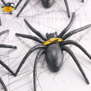 Decoración de Halloween Araña Negra Fankasi, 4 Piezas de Plástico, Accesorios para Interiores, para Fiestas, Bares, Escape Rooms, Bromas Terroríficas - Product Image 1