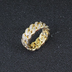 Classic Zircon Men's <b>Ring</b> 8mm Cuban <b>Ring</b> for Men and Women <b>Couples</b> <b>Ring</b> - Product Image 1