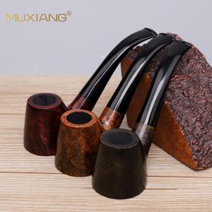 Muxiang Briar Wood Tobacco Pipe Bent Shape 9mm Filter Handmade Smoking Pipe - Product Image 2